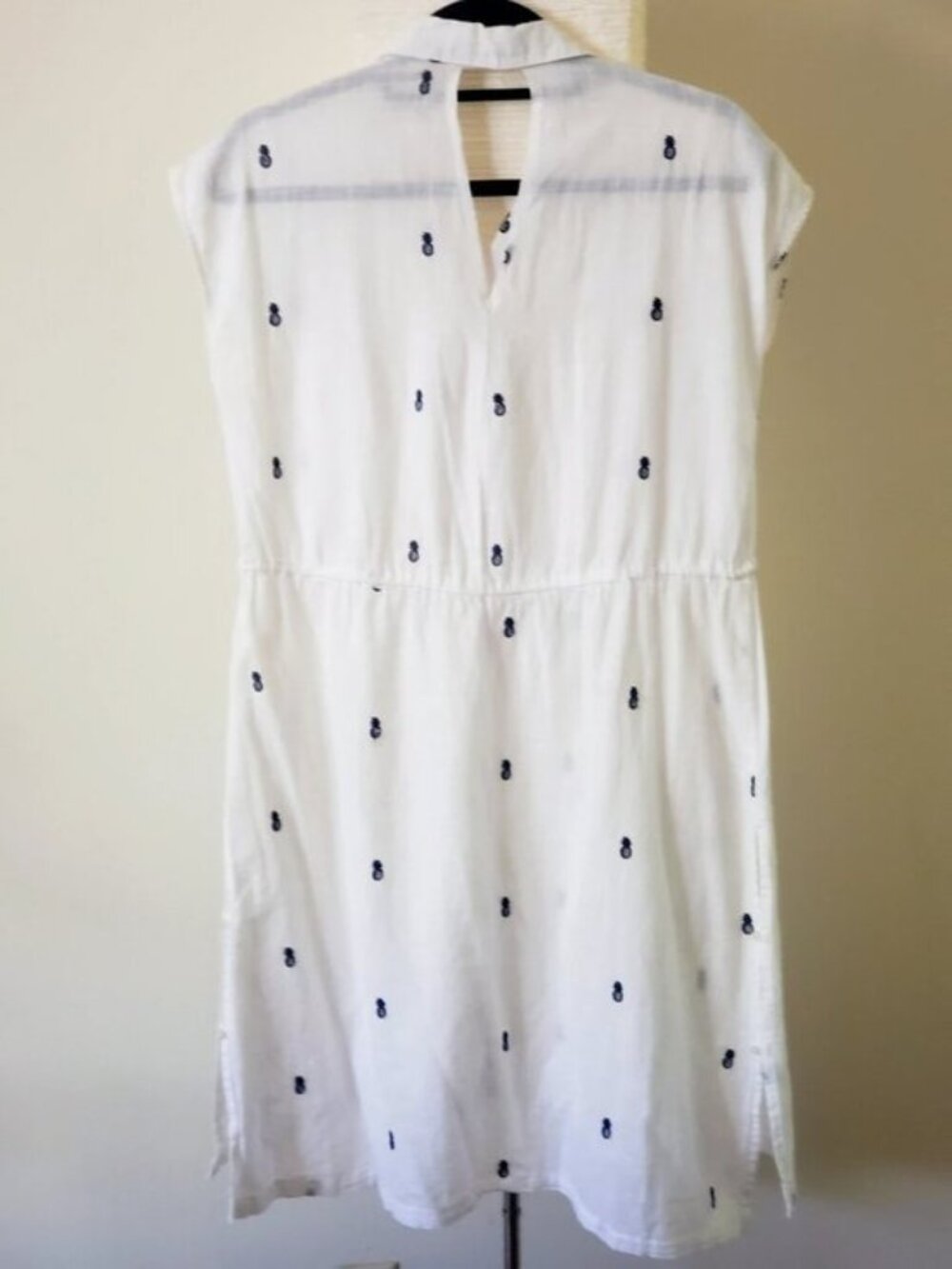 Zara Pineapple Shirt Dress - Embroidered Drawstring Mini Dress M - Picture 4 of 8